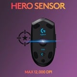 Logitech G305 ratón mano derecha RF Wireless + Bluetooth Óptico 12000 DPI, Ratones para gaming negro, mano derecha, Óptico, RF Wireless + Bluetooth, 12000 DPI, 400 pps, Negro