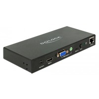 DeLOCK 87732 convertidor de video 3840 x 2160 Pixeles, Conmutador HDMI 3840 x 2160 Pixeles, 1920 x 1080,3840 x 2160 Pixeles, 3840 x 2160 Pixeles, Negro, Metal, HDMI/RJ-45